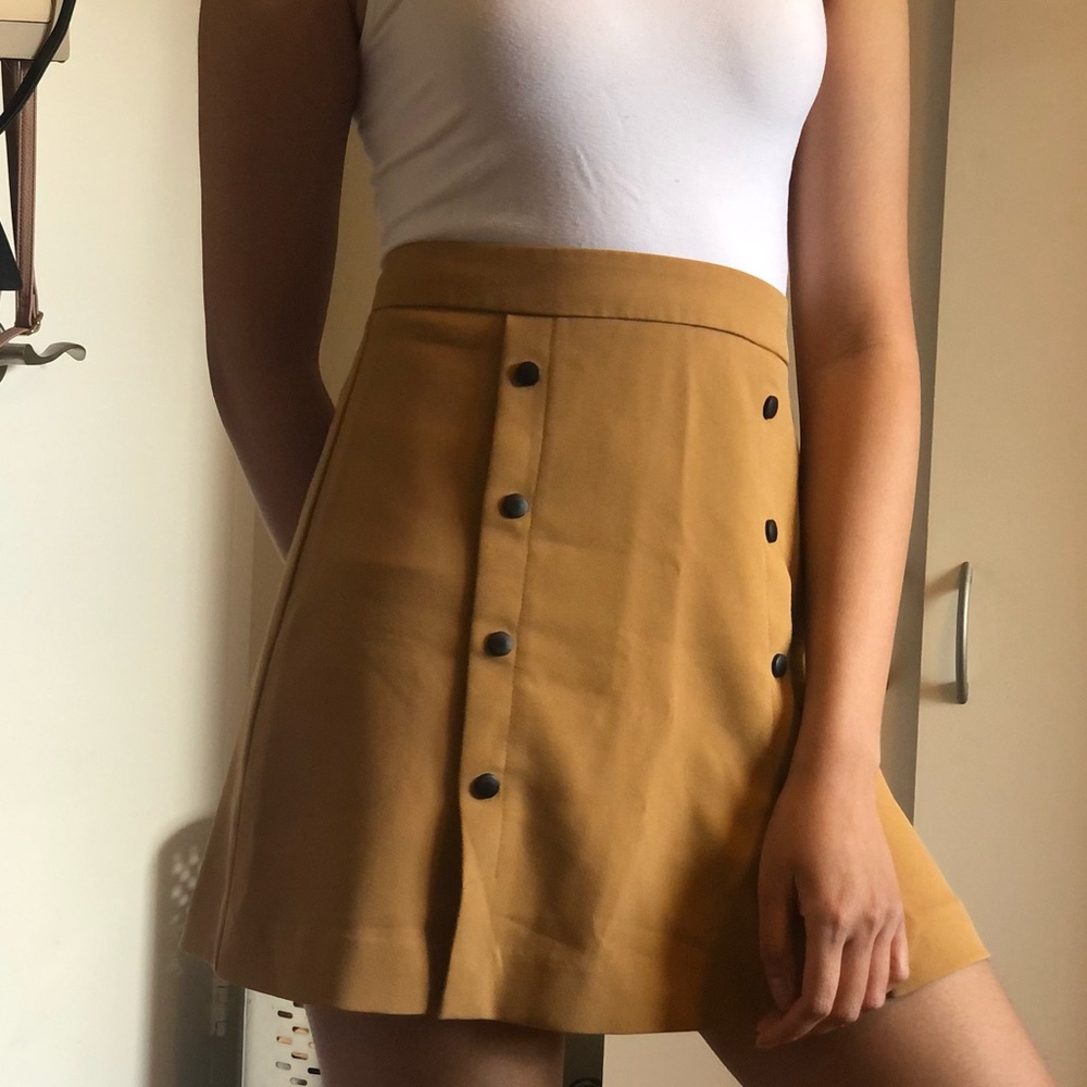 Tan Button Skirt